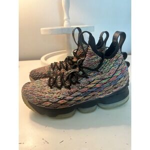 Nike LeBron 15 XV Multi-Color Knit Basketball Shoes Fruity Pebbles‎ Size 8.5